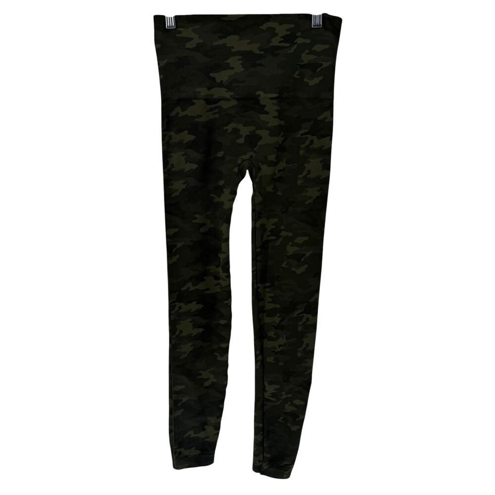 Spanx Green Camo Print Look At Me Now Seemless Leggings Large